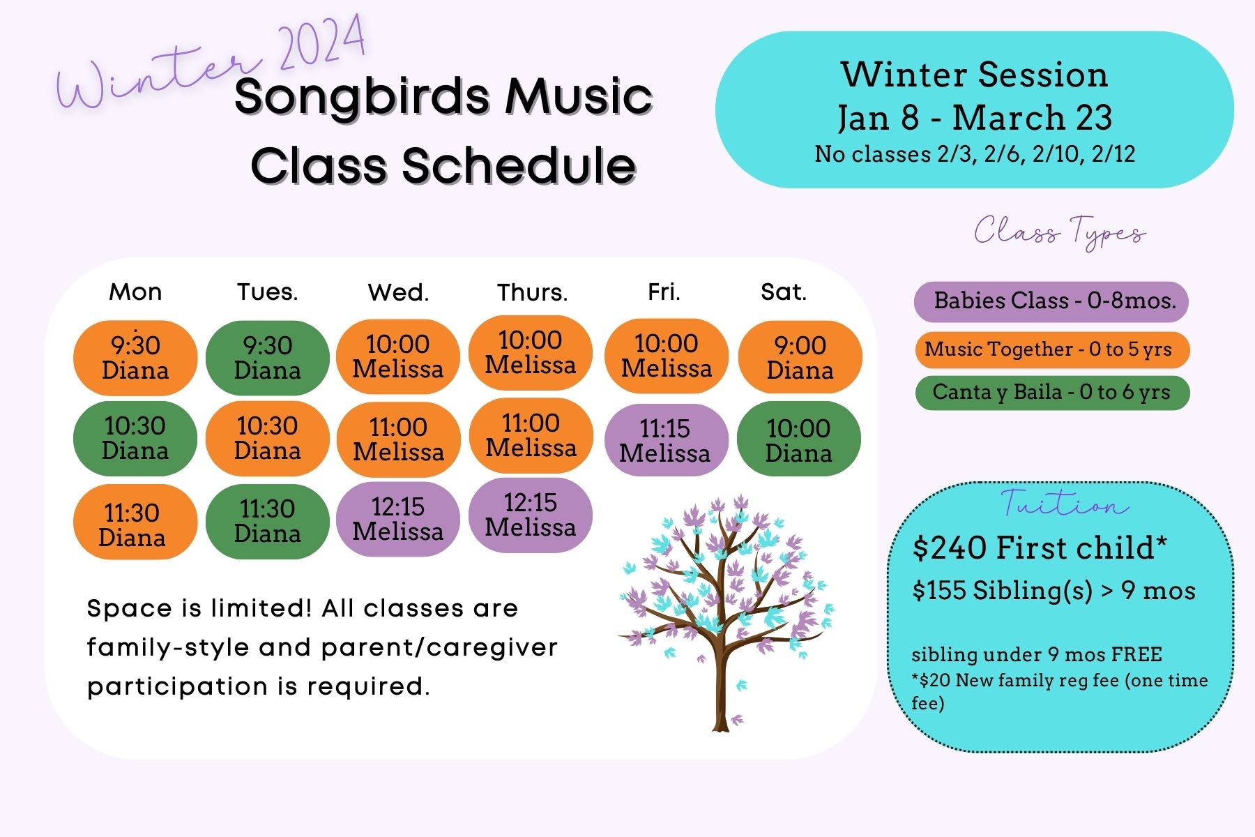 Winter 2024 Schedule